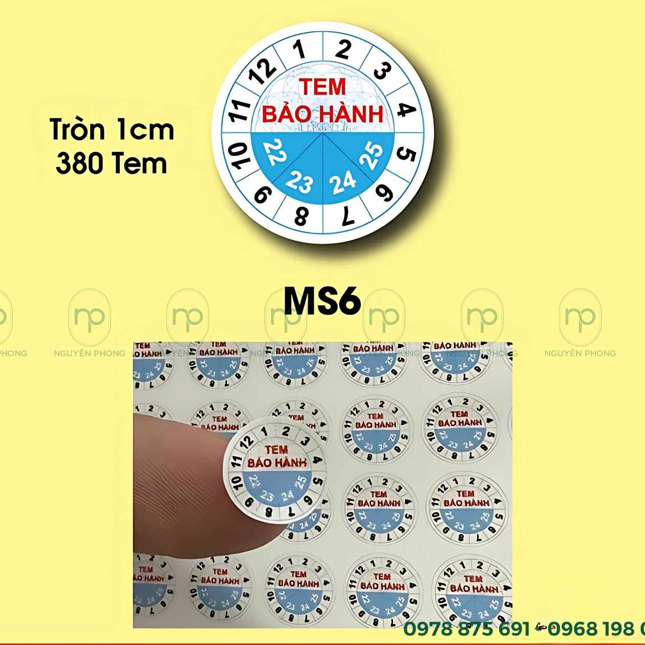 Mẫu in tem bảo hành